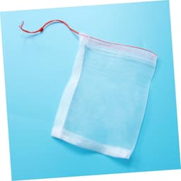 Nettas met trekkoord - Beschermzak fruit - Fruit beschermen - Ademend nylon materiaal - 10x15 cm - Wit — thumbnail 2