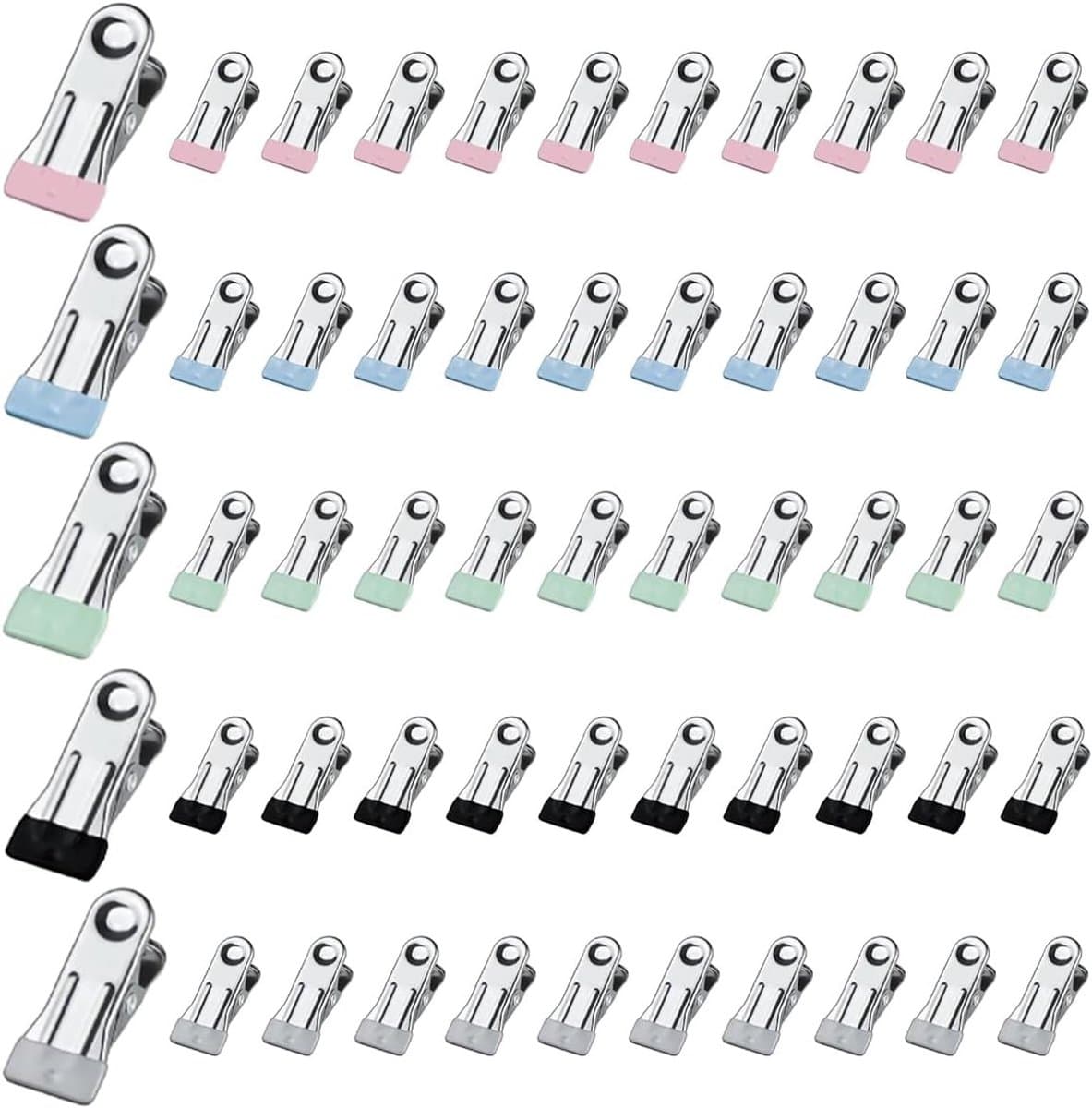50 Stuks RVS Kledingknijpers, Multifunctionele Klemmen, Antislip Metalen Knijpers voor Kleding, Handdoeken, Voedselverzegeling en Foto's, Sterke Klemmen voor Sokken en Schoenen — afbeelding 1