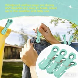 Wasknijpers met haken - Kledingklemmen - Kleding drogen - Winddicht ontwerp - 30 stuks - Multicolor — thumbnail 4