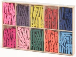 Houten Mini Knijpers - Kleine Clips - Creatief Knutselen - Natuurlijk Hout - 25 mm - Multicolor — thumbnail 1