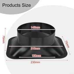 Duct Connector Flens, Vierkant naar Ronde Rechte Kanaalplaat Keuken Hood Ventilatie, Voor Koeling Verwarming Ventilatiesysteem HVAC (150MM) — thumbnail 5