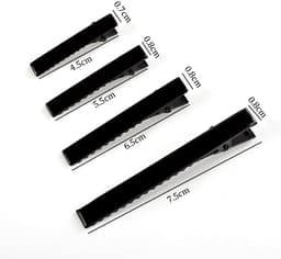 Zwarte Alligator Haarclips - Eendensnavel Clips - Haarstyling DIY - Enkele Haak Plat - 75 cm - Zwart — thumbnail 4