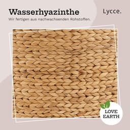 Wasmand met deksel - Hoek mand - Ruimte besparen - Natuurlijk waterhyacint - 42x30x49cm - Beige — thumbnail 5