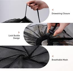 4 Stuks Treksluiting Waszakken, 70×90 cm Mesh Waszakken voor Delicate en Zware Was, Duurzame Netzakken voor Wasmachine, Ideaal voor Kleding en Ondergoed — thumbnail 2