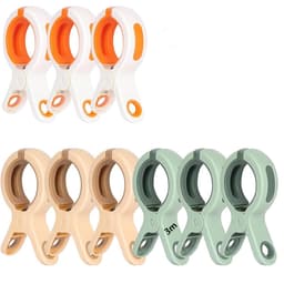 Plastic wasknijpers - set van 9 - 10,6*6*2,2cm - strandlakenclips - plastic handdoekclips - wasknijpers - wasknijpers voor buiten - geschikt voor de dagelijkse was, badhanddoeken, dekens enz. - roze/groen/wit — thumbnail 1