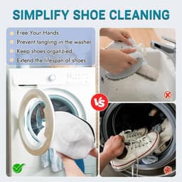 Set van 2 wasnetten voor schoenen, stevige en lichtgewicht waszakken, ideaal voor sneakers, ondergoed en reizen, met rits en opvouwbaar ontwerp — thumbnail 2