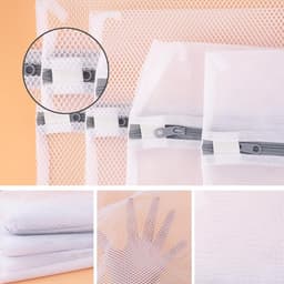 Set van 6 Herbruikbare Wasnetten met Rits voor de Wasmachine, Duurzame Mesh Tassen voor Kleding, Ondergoed en Sokken — thumbnail 4