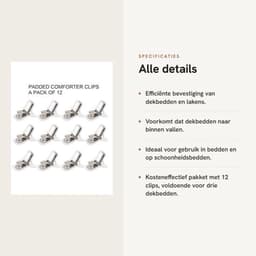 Dailygoods - Gewatteerde Troosterclips - Dekbedclips voor Dekenbevestiging - Witte — thumbnail 4