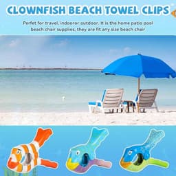 Cocoplus -Handdoekklemmen - Strandstoel - Cartoon - Kunststof - Wasknijpers - Strandhanddoek - Badhanddoek - Tapijt - Geschikt voor Strandstoelen - Groot formaat - 6 stuks — thumbnail 3