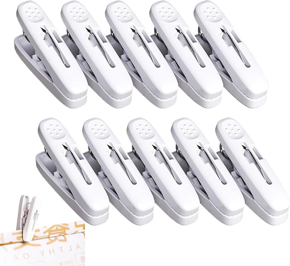 Kledingklemmen - Wasknijpers - Kleding Drogen - Winddicht Antislip - 10 Stuks - Wit — afbeelding 1