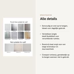 Waslijn uittrekbaar tot 4,2 m - Roestvrij Staal - Geschikt voor Binnen/Buiten - Maximaal 20 kg - Verstelbaar - Eenvoudig op te bergen - Droogrek — thumbnail 3