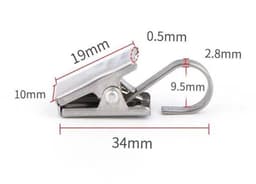 100 stuks - Metalen gordijnclips - Gordijnhaken - Gordijnaccessoires - Metalen douchegordijnhaken - Zilver — thumbnail 2