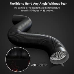 Aluminium Flexibele Afvoerslang PVC 125mm x 6m voor Afzuigkap en Ventilator - PromoHome Zwart — thumbnail 4