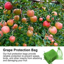 Fruitnettenzakken - Beschermzakken - Fruit beschermen - Met trekkoord - 100 stuks - Groen — thumbnail 2