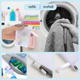 Mini wasnetjes voor delicate kleding, 6 stuks, anti-hechting, polyester opbergtas voor geurparels en wasmachinegebruik — thumbnail 2