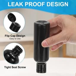Reisflessen met klepdop, 6 stuks 100 ml lekvrije hervulbare lege dispensercontainer knijpfles voor shampoo, toiletartikelen, lotion, crème, zwart — thumbnail 5