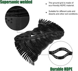 Grondstabilisator Rooster - Oprit Versterker - Pad Aanleggen - Hoge Laadcapaciteit - 25x25x5 cm - Zwart — thumbnail 4