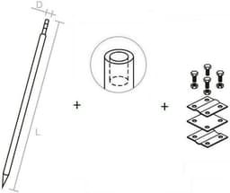 Grond Aarding Set - Diepte Anker - Stabiele Verbinding - Vuurverzinkt Staal - 3m 1.5m - Zilver — thumbnail 5