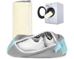 wasmachine, 2 stuks, schoenwaszak, schoenenzak, waszak, schoenenwasnet, 360° reinigingspluisje, schoenborstel, schoenenzak voor wasmachine en droger