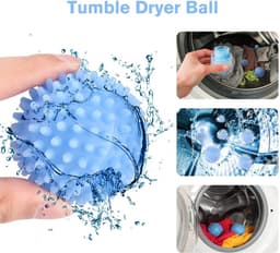 SnelShoppen - 6-Pack Wasmachine Droogballen - Herbruikbare Wasballen - Tumble Dryer Ballen - Milieuvriendelijk PVC - Blauw - Efficiënte Wasaccessoires — thumbnail 5