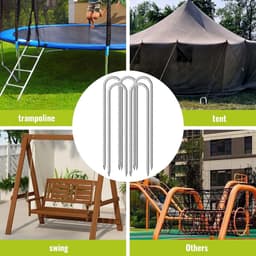 SnelShoppen - 6 Stuks 30 cm U-vormige Grondpalen, Bouwankers met Beitelpunt, Roestbestendig Staal voor Hekken, Tenten, Luifels, Schuren en Schommels — thumbnail 3
