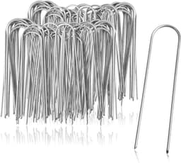 SnelShoppen - 100 Ground Anchors van Gecoat Staal - Stevige Grondspikes voor Tuin en Camping - Ideaal voor Bevestigen van Onkruiddoek, Grondzeil en Ka — thumbnail 1