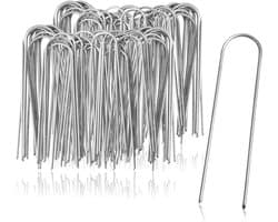 SnelShoppen - 100 Ground Anchors van Gecoat Staal - Stevige Grondspikes voor Tuin en Camping - Ideaal voor Bevestigen van Onkruiddoek, Grondzeil en Ka