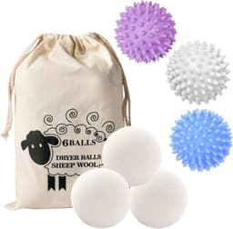 SnelShoppen - 3 stuks wol drogerballen voor wasdroger, ideaal voor donsjacks, vermindert droogtijd, rimpels en statische oplading voor frisse geur — thumbnail 1