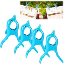 Strandhanddoekklem - 4 Stuks - Antislip - Winddicht - Lichtgewicht - Robuust Kunststof - Dolfijn Vormgeving - Handdoekclip — thumbnail 1