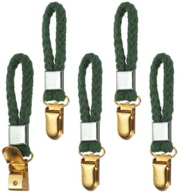 Dailygoods - Set van 5 Gevlochten Theedoekclips - Groen met Gouden Klem — thumbnail 1
