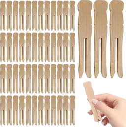 Houten Wasknijpers - Kleding Knijpers - Kleding Drogen - Milieuvriendelijk Alternatief - 65 cm - Natuurlijk Hout — thumbnail 1