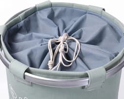 Ronde Wasmand met deksel - 50 L- Tekst LAUNDRY TODAY OR NAKED TOMORROW - Badkamer wasmand afsluitbaar - Waszak - Groen — thumbnail 4