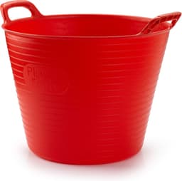 Plasticforte Flexibele emmer/kuip - 2x stuks - rood - 42 liter - ECO kunststof - rond - 38 x 45 cm — thumbnail 2