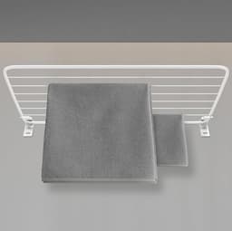 Muurdroger 120x50cm premium dynamic design wit pvc-vrije kunststof - roestvrij staal - opvouwbare muurophanging - 20kg draagvermogen - wit — thumbnail 5