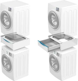 Wasmachine verhoger - Base Tower Extra L60 - universele overlappingsset - voorgemonteerd - met lade van 28 l - inclusief veiligheidsgordel - draagkracht 250 kg - wit Wasmachine verhoger — thumbnail 4