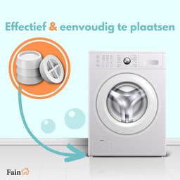 Fain - Trillingsdempers wasmachine – Set van 4 stuks – Wit - Voetjes wasmachine & droger - Wasmachine demper – Anti trillings / vibratie dempers pads – Antislip rubber – Trillingsmat – Antislipmat - Extra dik — thumbnail 2