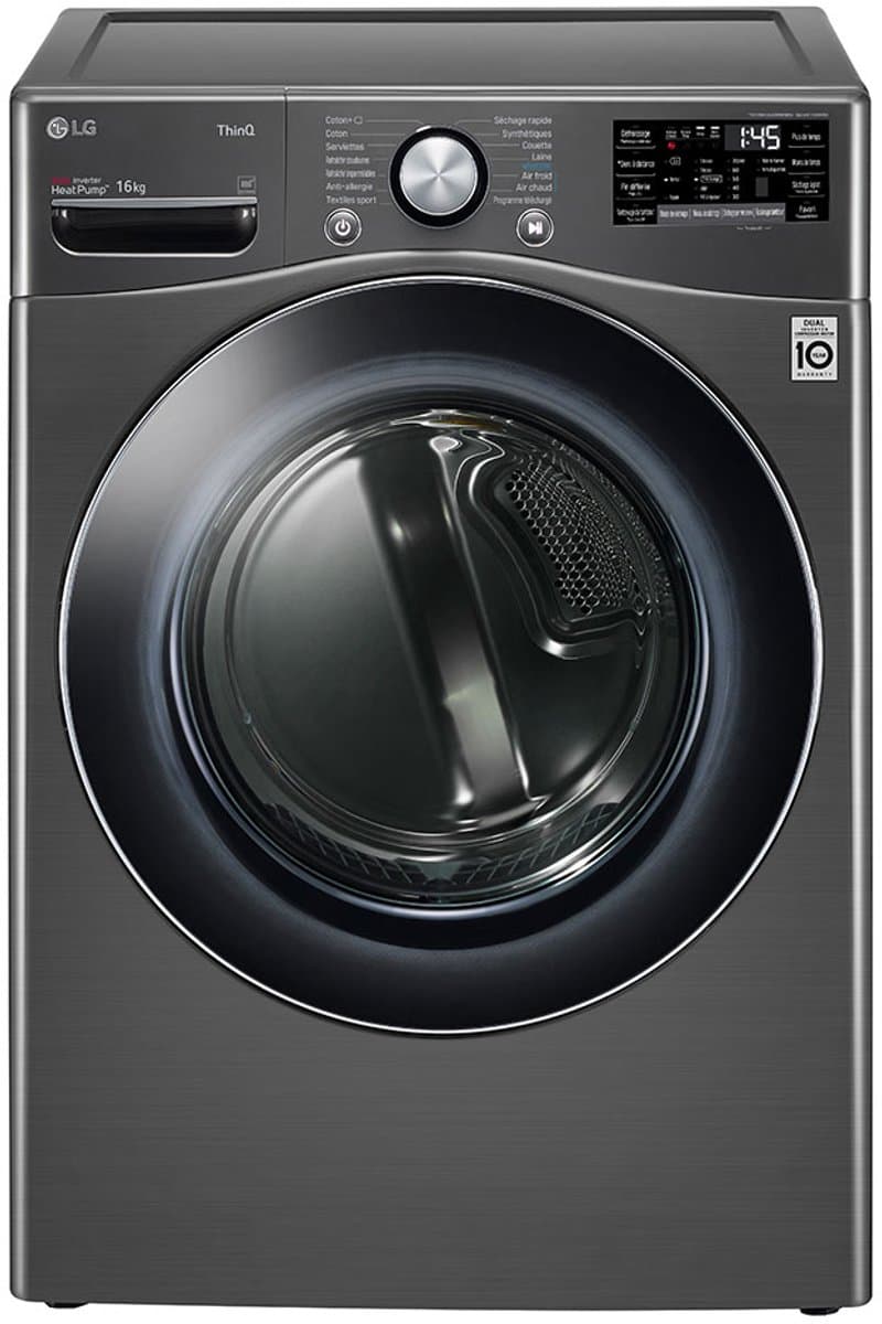 LG RH6P12BS Droger - Vrijstaand - Condensatie - 16 kg - Frans Display — afbeelding 1