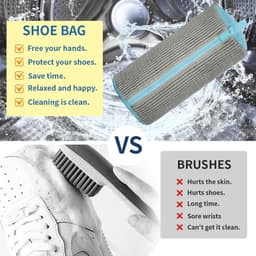 2-Pack wasmachine schoenveters, herbruikbare schoenreinigingszak, wasmachine schoenzak, sneaker mesh waszak voor wasmachine en droger (grijs) — thumbnail 4