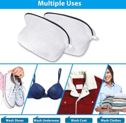 2 stuks wasnet voor schoenen, sneakers, wasmachine, schoenenwaszak, grote waszak met ritssluiting, schoenen, waszak voor reizen, appartement opbergen — thumbnail 4