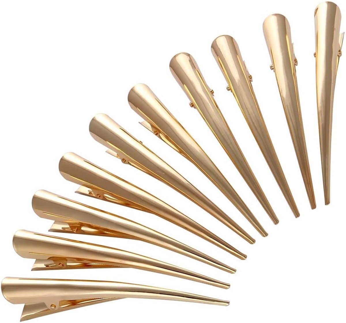10 stuks eendenbek haarclips met tanden voor haarstyling - Gouden metalen anti-slip haarspeldjes voor DIY-accessoires — afbeelding 1