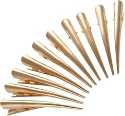 10 stuks eendenbek haarclips met tanden voor haarstyling - Gouden metalen anti-slip haarspeldjes voor DIY-accessoires — thumbnail 1
