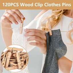 120 stuks mini houten klemmetjes voor decoratie en ophangen — thumbnail 5