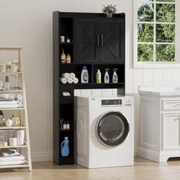 Wasmachinekast met Dubbele Deur en Open Nissen voor Badkamer en Bijkeuken — thumbnail 2