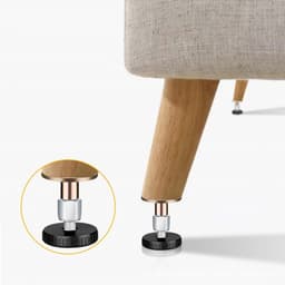 2-stuks Hoofdeinde Stabilisatoren - Hoofdbordstopper - Anti-schudhulpmiddel voor naast het bed - Verstelbaar bedframe - Inclusief lijm, schuimrubberen kussentjes en schroeven - 47-64 mm - Geschikt voor bedden, kasten en banken - Zwart — thumbnail 3