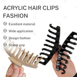 Grote Antislip Haarklemmen - Vintage Klauwclips voor Dikker Haar — thumbnail 5