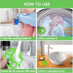 Set van 8 Anti-Hair Balls voor Wasmachine - Herbruikbaar - Verwijdert Dierenharen - Effectieve Wasballen voor Kleding en Bedlinnen — thumbnail 2