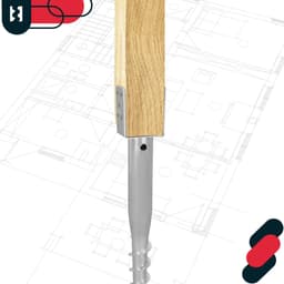 KOTARBAU® Paalhouder - Inschroefbare Paalhouder - Paalvoet 90 x 710 mm 2 st. Gegalvaniseerde Paalhouder - Paalsteun - Schroeffundering - Inschroefbare Paalhuls voor Schuttingpalen en Houten Balken — thumbnail 5