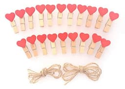 Mini Houten Wasknijpers en Jute Koord - 20 Stuks — thumbnail 1