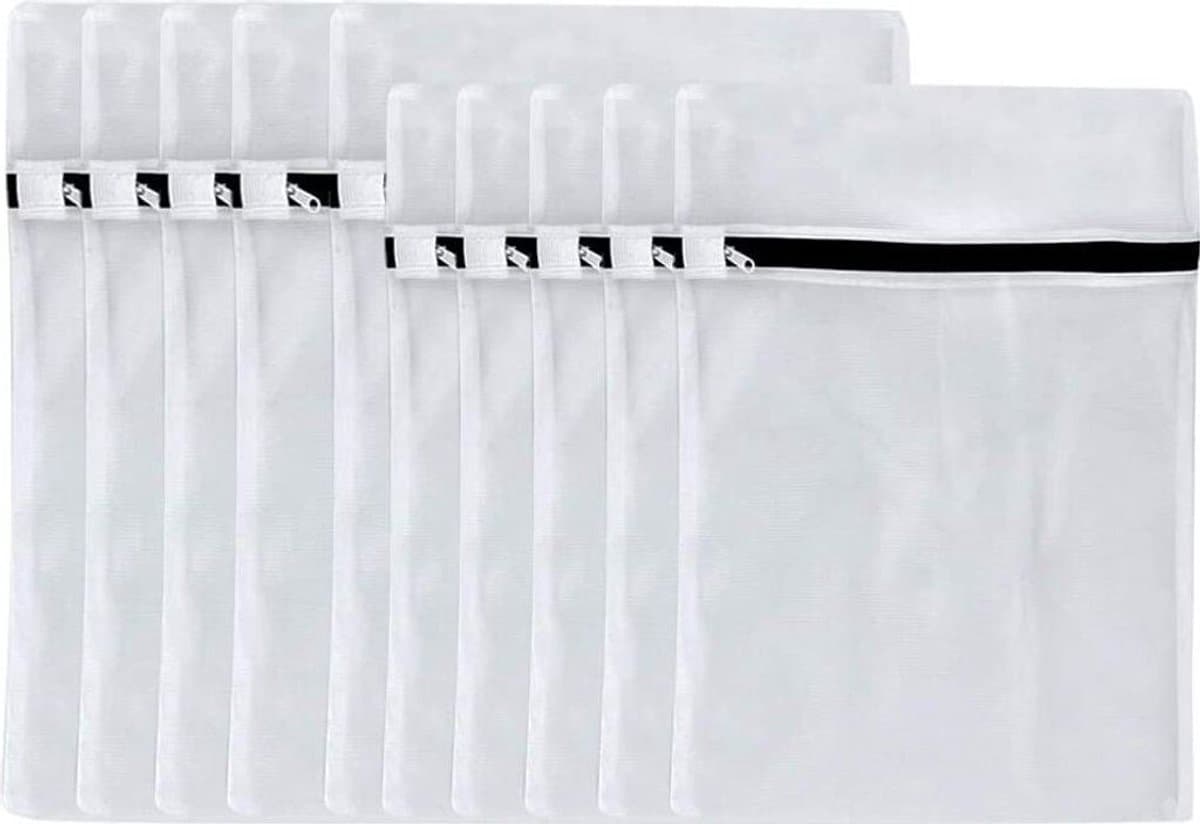 Wasnetjes, 10 stuks, waszakkenset, waszakken met ritssluiting, geschikt voor het wassen van bh's, ondergoed, sokken, leggings en babykleding (30*40 cm/40*50 cm). — afbeelding 1