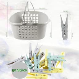 50 Stabiele Wasknijpers met Antislip Handgreep en Knijpermand - Duurzaam en UV-bestendig — thumbnail 5